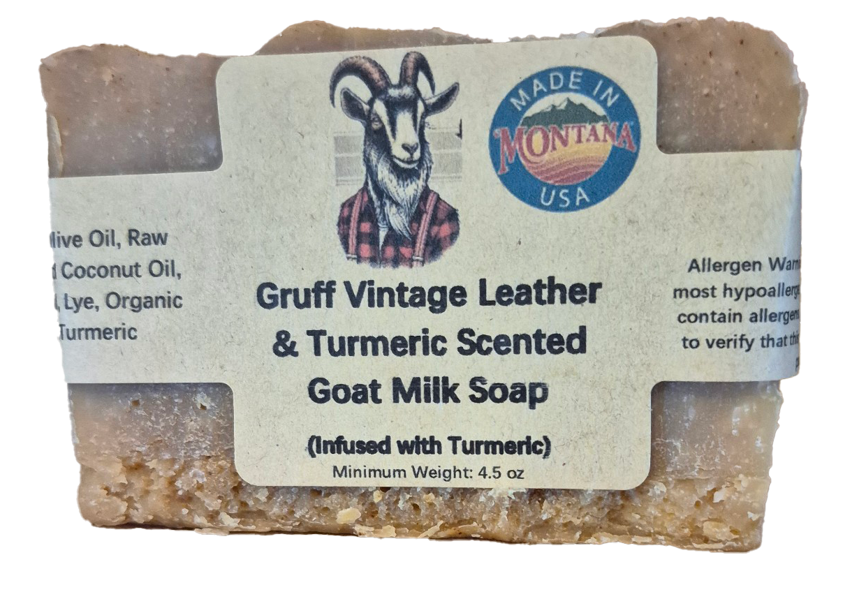 Gruff Vintage Leather & Turmeric Scented Goat Milk Soap