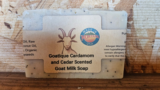 Goatique Cardamom and Cedar Scented Goat Milk Soap