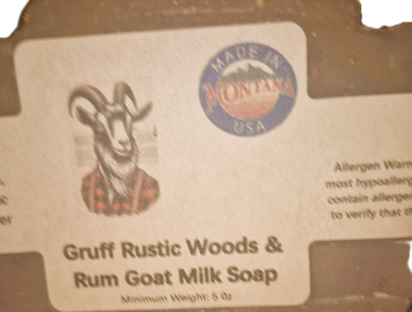 Gruff Rustic Woods & Rum Goat Milk Soap