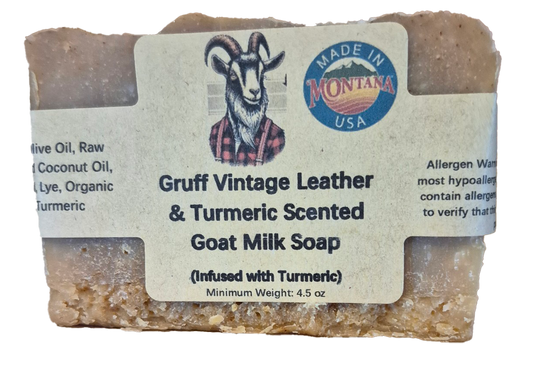 Gruff Vintage Leather & Turmeric Scented Goat Milk Soap