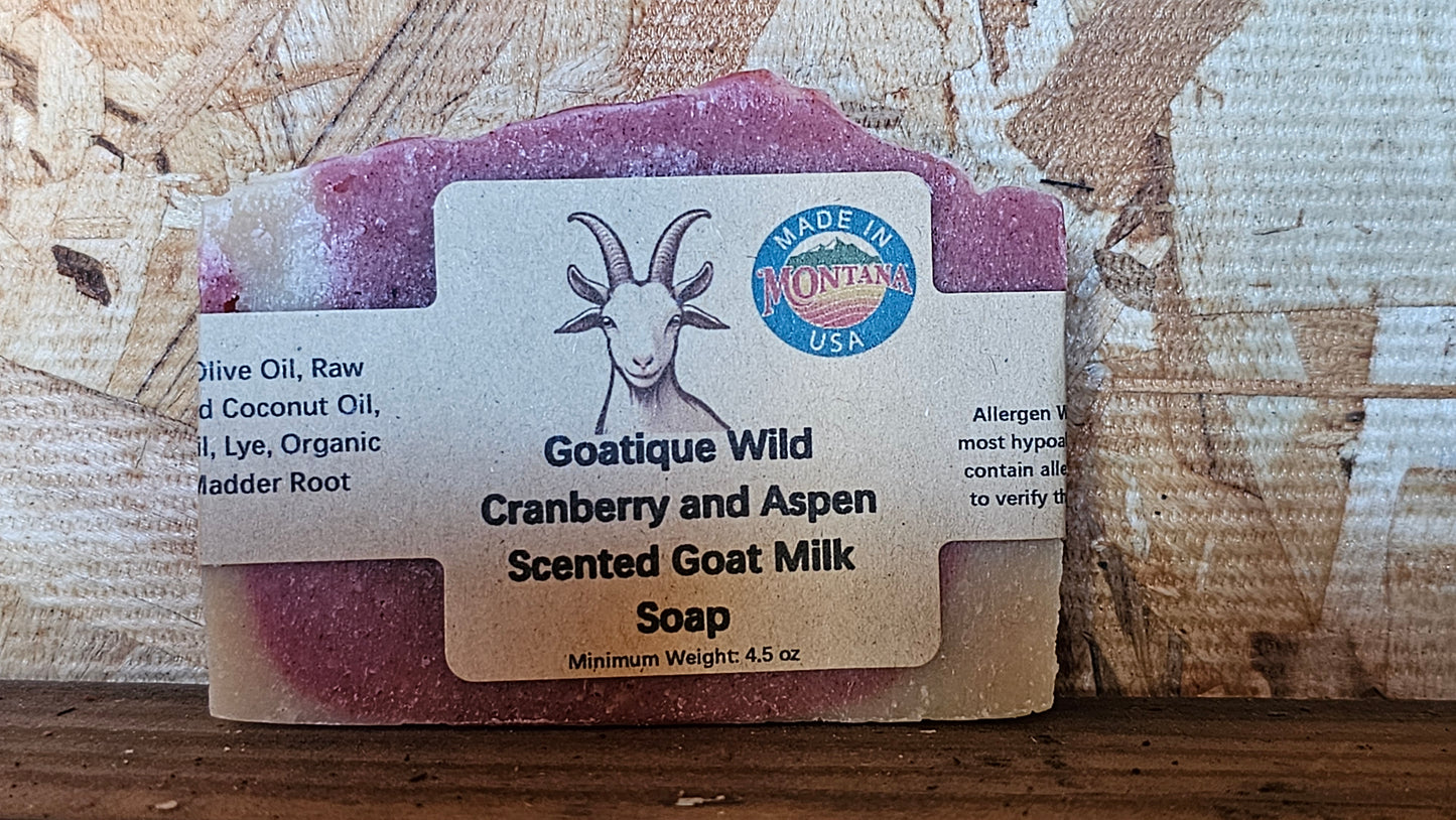 Goatique Wild Cranberry and Aspen Scented Goat Milk Soap