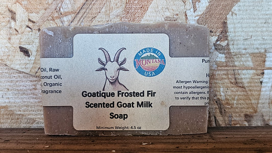 Goatique Frosted Fir Scented Goat Milk Soap Infused with Matcha Green Tea